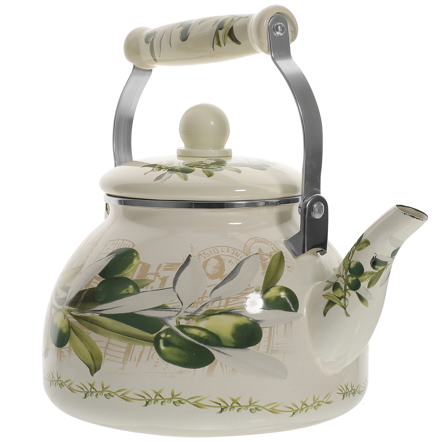 Tea Kettle Home Water Kettle Delicate Heating Teapot Decorative Enamel Teapot(2.8L)