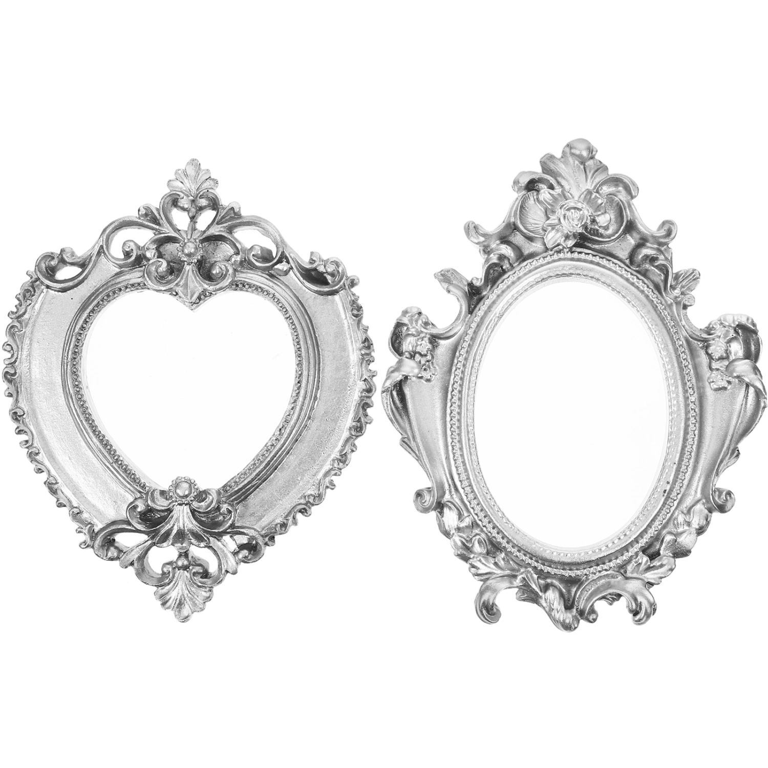 2Pcs Vintage Resin Picture Frames Antique Photography Frames Jewelry Display Frames