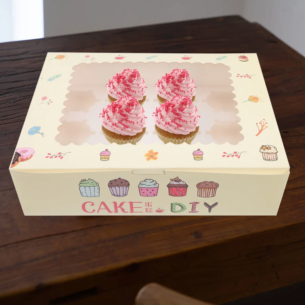 10pcs Small Cake Packaging Boxes Cupcake Boxes Candies Pastries Paper Boxes