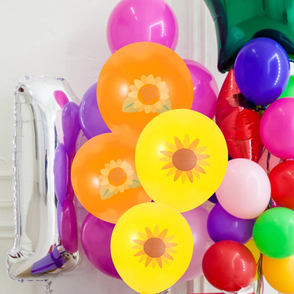 15pcs Summer Party Decorations Latex Balloons Sunflower Balloons Baby Shower Decorations