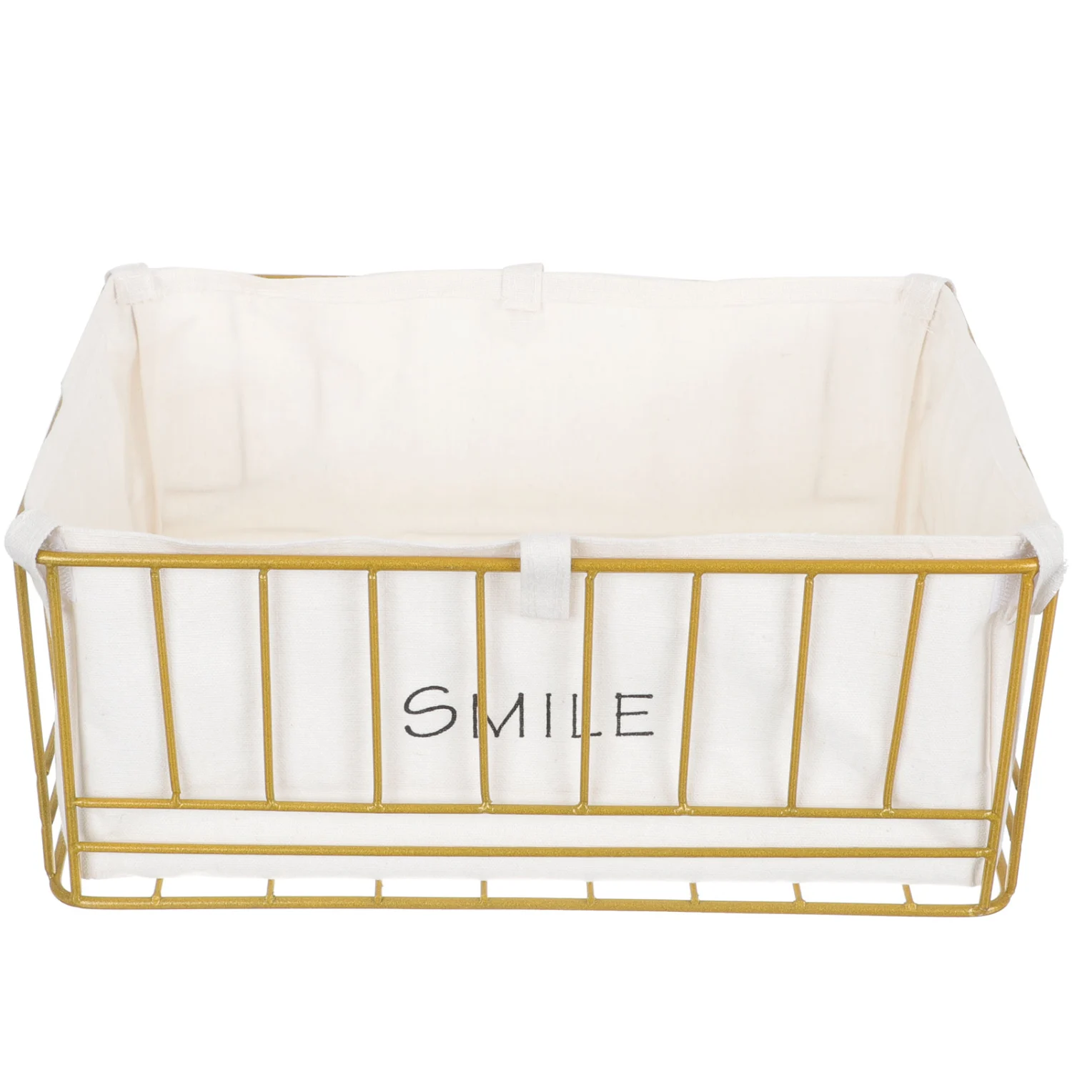 Wire Storage Basket with Fabric Liner Utility Storage Bin Sundries Organizer for Home Office