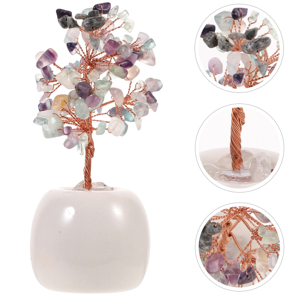 Small Crystal Tree Bonsai Adornment Tabletop Small Crystal Tree Ornament