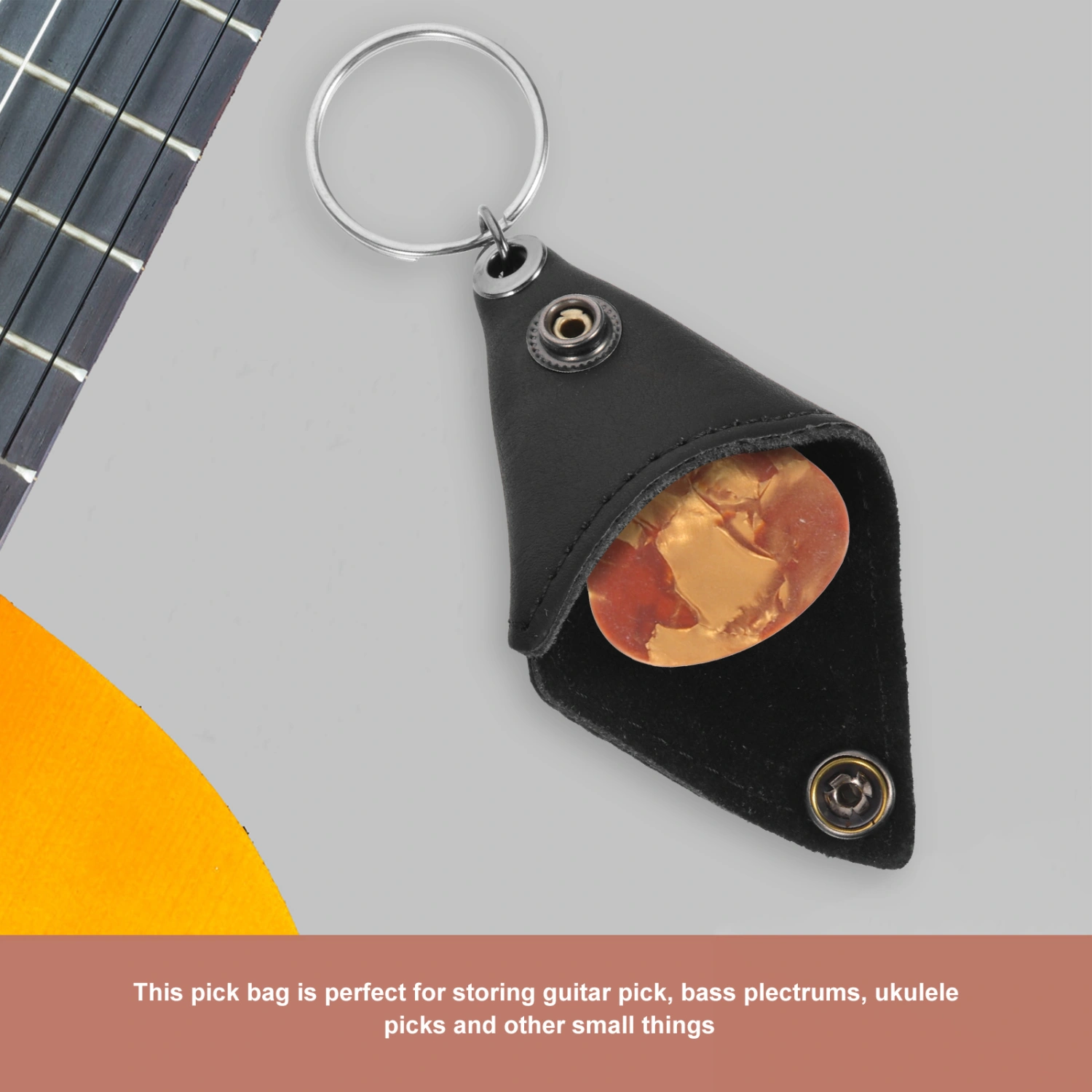 2pcs Guitar Pick Bag with Key Ring Guitar Pick Pouch Guitar Pick Bag Guitar Pick Organizer