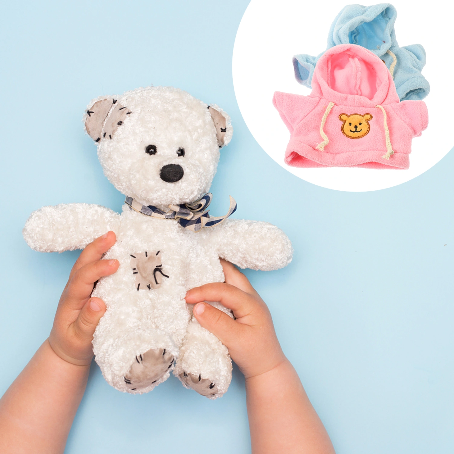 2Pcs Replaceable Bear Clothes Lovely Doll Costume Doll Clothes Girls Doll Dress up Clothes