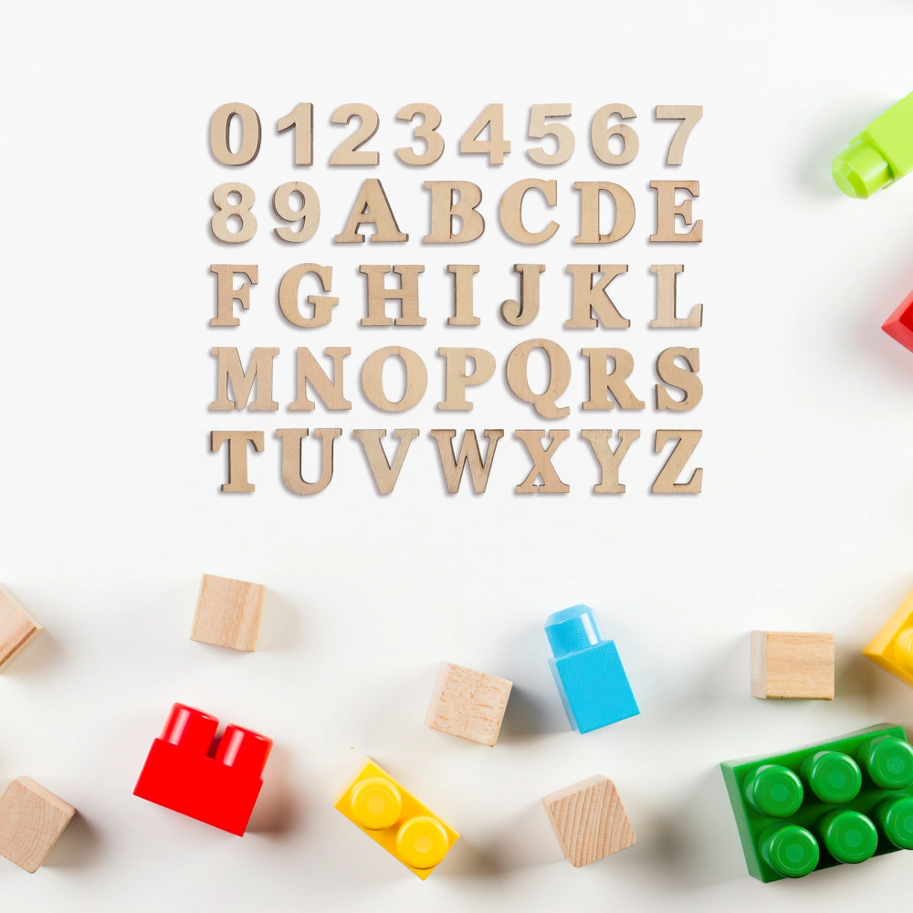 36Pcs Miniature Wooden Alphabet Letters Small Wood Numbers for Scrapbooking DIY Crafts