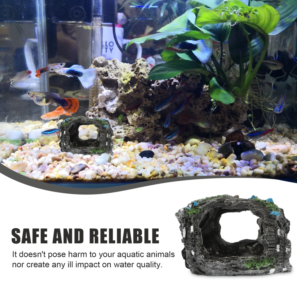 Delicate Aquarium Decor Decorative Fish Hidden Cave Lifelike Wear-Resistant Aquarium Hidden Cave