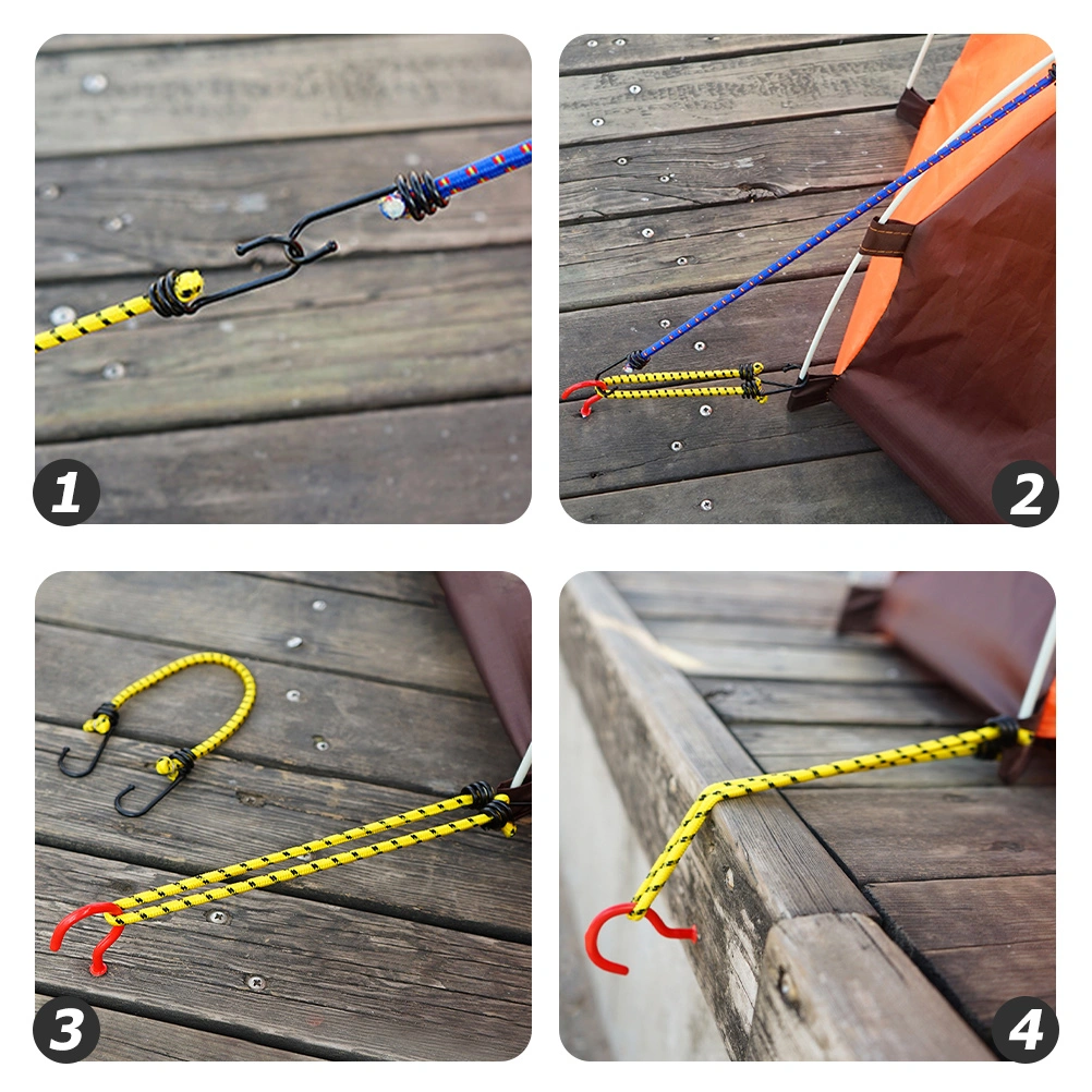 6Pcs Bungee Cords Elastic Ropes Wear-resistant Bungee Cords Luggage Binding Cords Tent Ropes