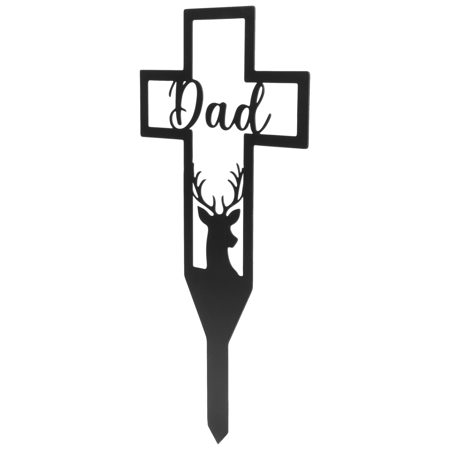 Cemetery Memorial Cross Stake Metal Cross Yard Stake Grave Iron Stake Decor
