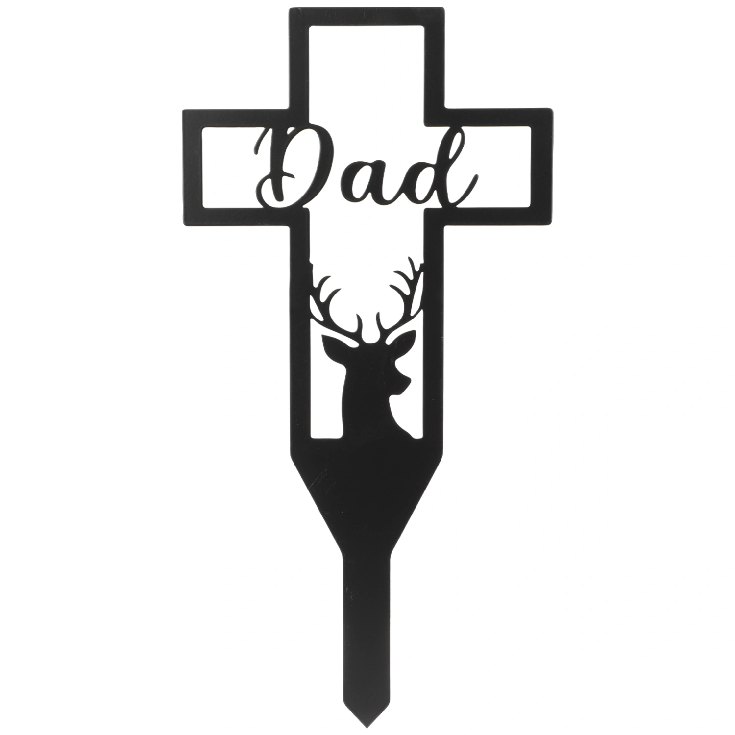 Cemetery Memorial Cross Stake Metal Cross Yard Stake Grave Iron Stake Decor