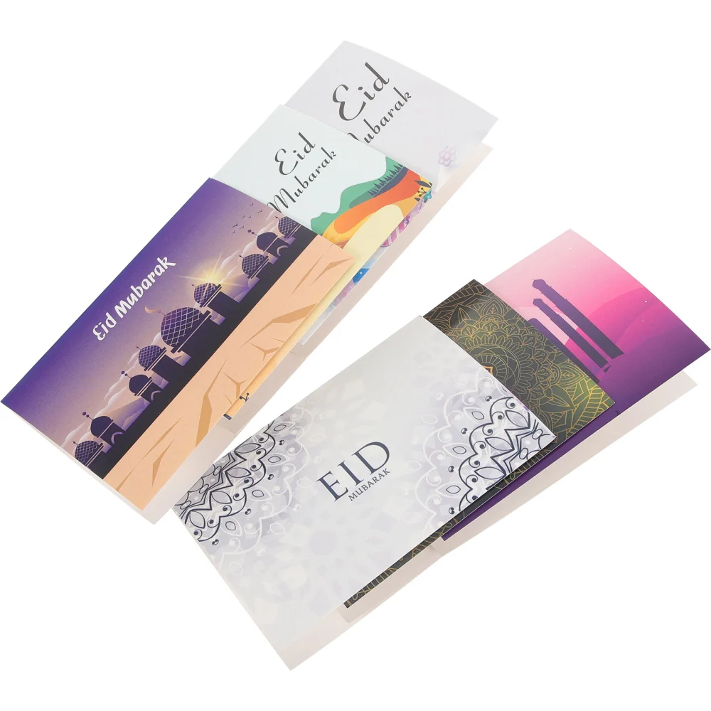 2 Sets Ramadan Greeting Cards Eid Gift Paper Cards Eid Mubarak Greetings Cards