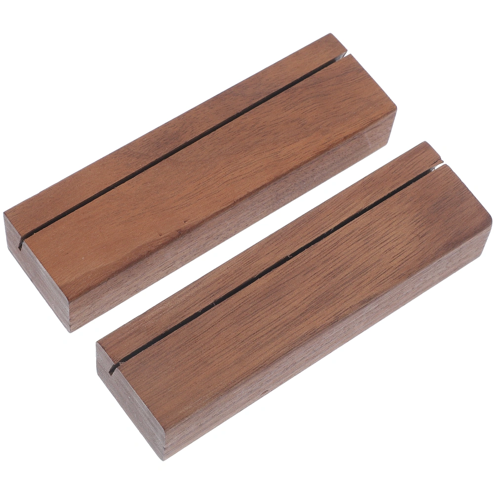 2pcs Household Card Display Base Wooden Place Card Holder Table Number Holder Stand