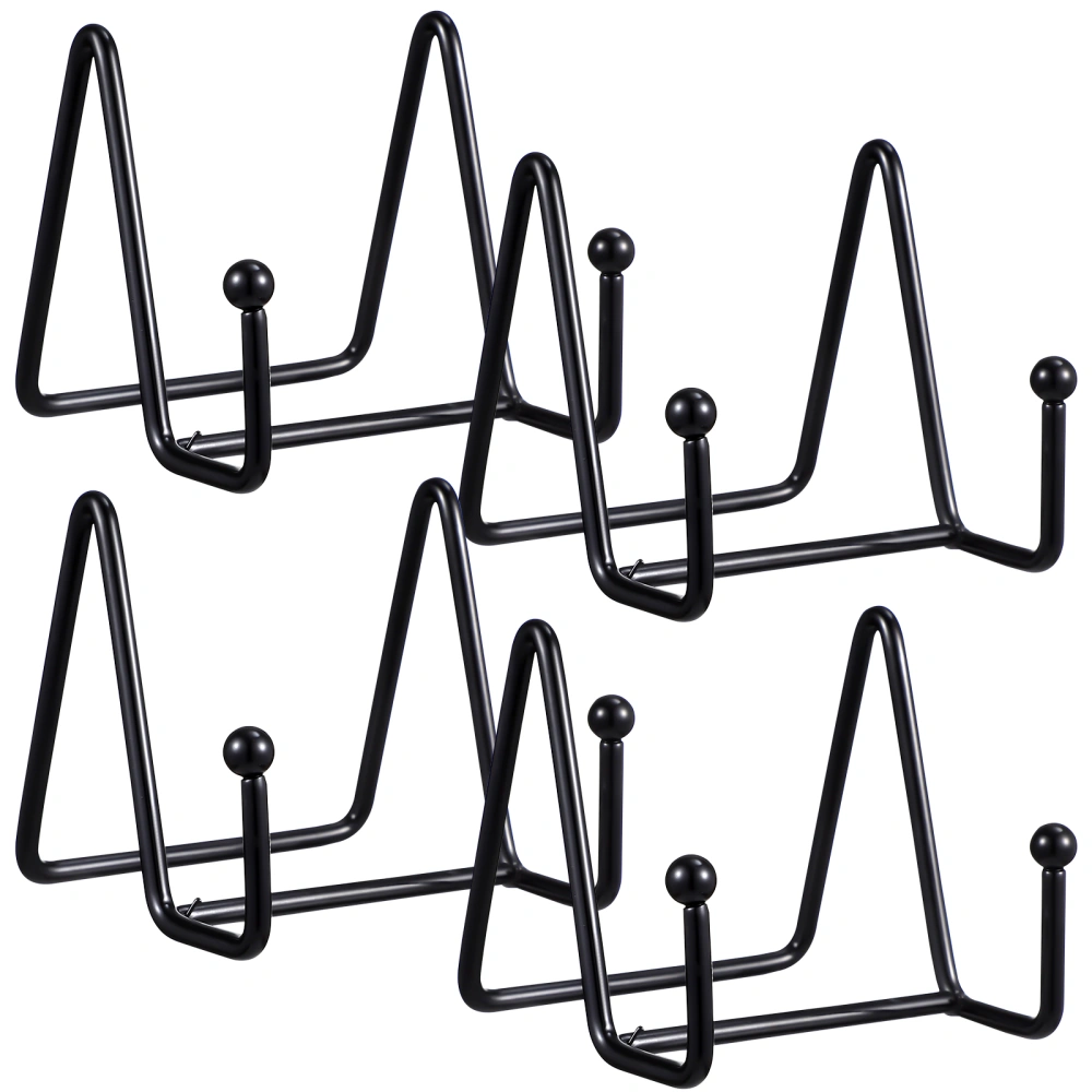 4 Pcs Plate Stands for Display Metal Frame Holders Plate Holders Display Stands for Dishes Photos Frames Books