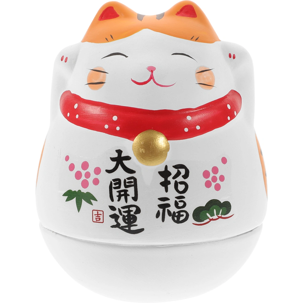 Tumbler Fortune Cat Figurine Decorative Fortune Cat Ornament Desktop Cat Decor Cat Tumbler Toy