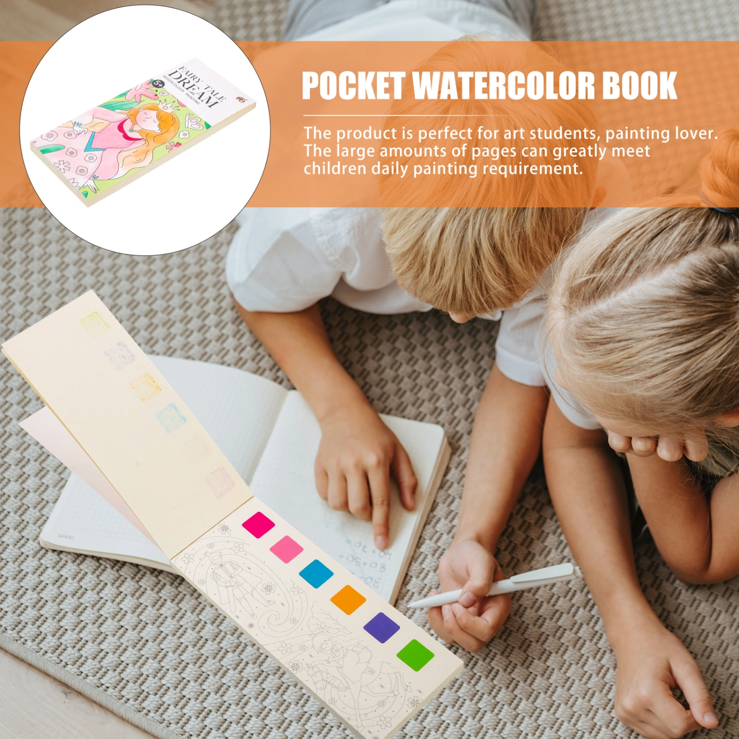 Pocket Watercolor Painting Book Funny Portable Children Graffiti Book for Kids Children