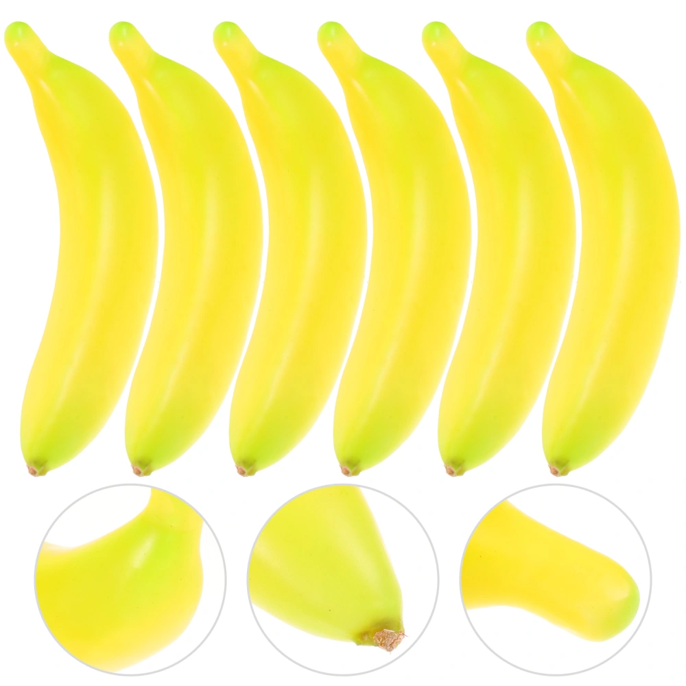 6Pcs Lifelike Banana Bunch Adornments False Banana Props Artificial Fruits Decors