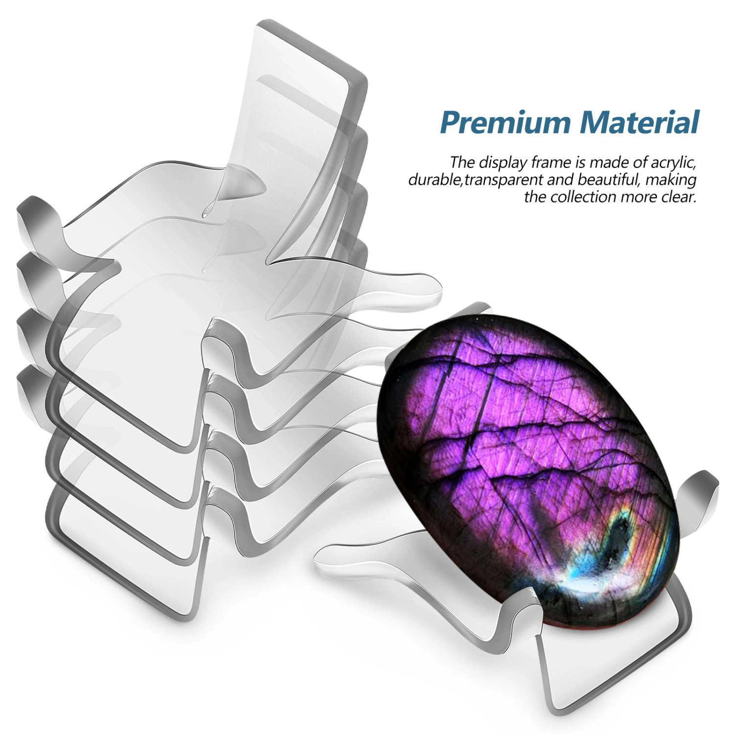 20 Pcs Acrylic Display Stands Small Clear Rock Display Stands Crystal Display Holders Triangle Easel Holders for Collections