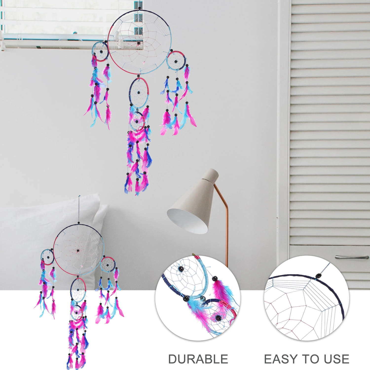 Rainbow Dream Catcher Plume Dream Catcher  Wall Hanging Dreamcatcher Ornament