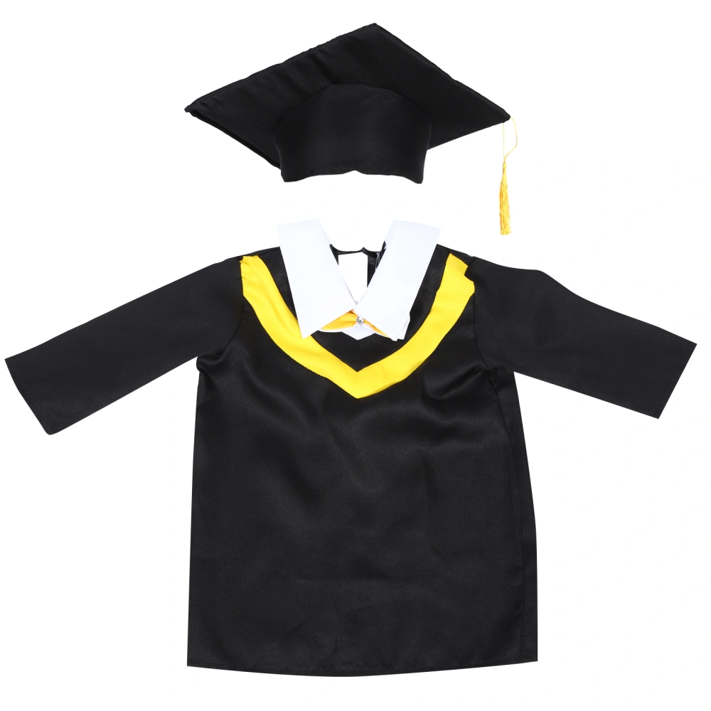 1 Set Children Gown Graduation Celebration Kindergarten Kids Dressing Gown Hat(Suitable 110cm Height)