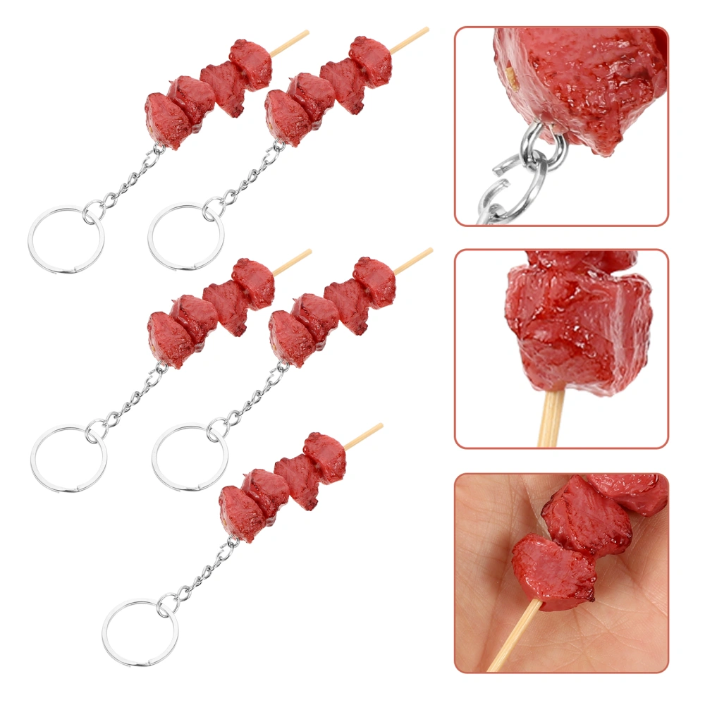 5pcs Food Keychain Simulation Kebab Keychain Cute Delicious Food Bag Hanging Pendant