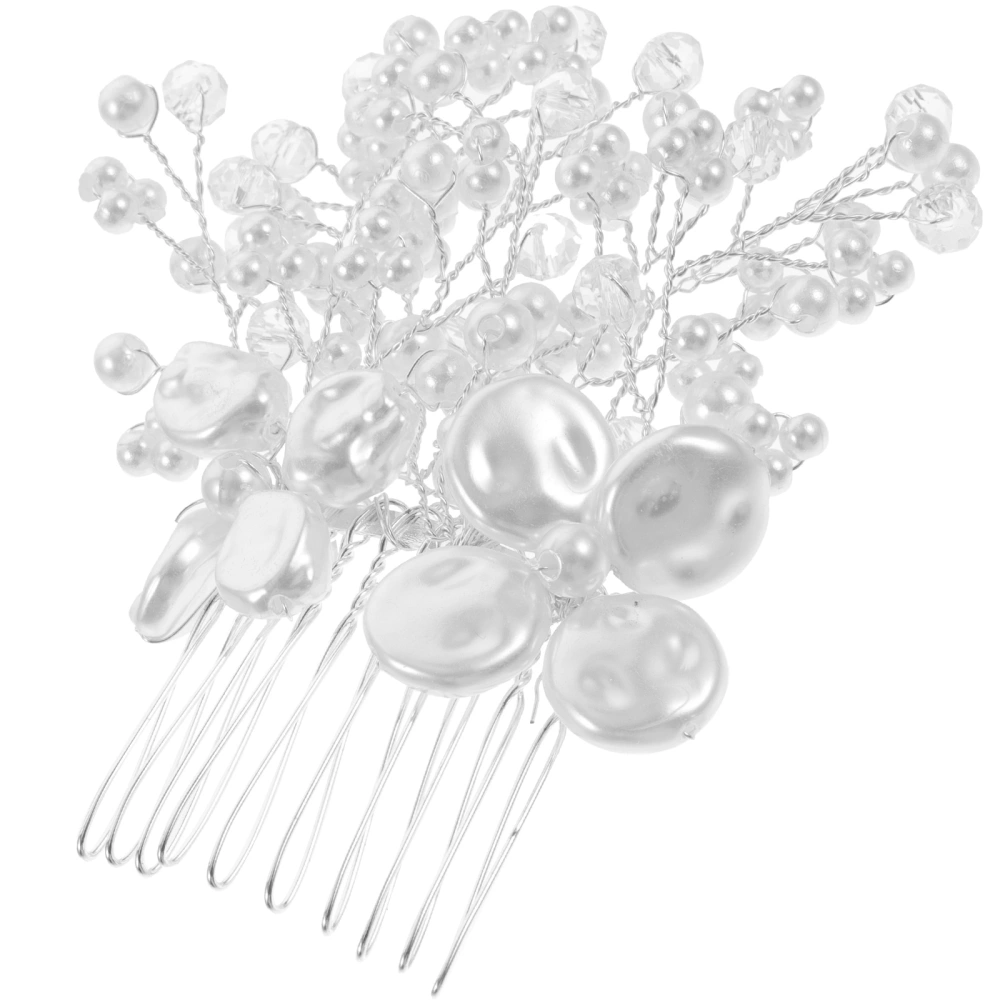 Wedding Hair Comb Crystal Bridal Hair Comb Sparkly Pearl Crystal Hair Comb for Women