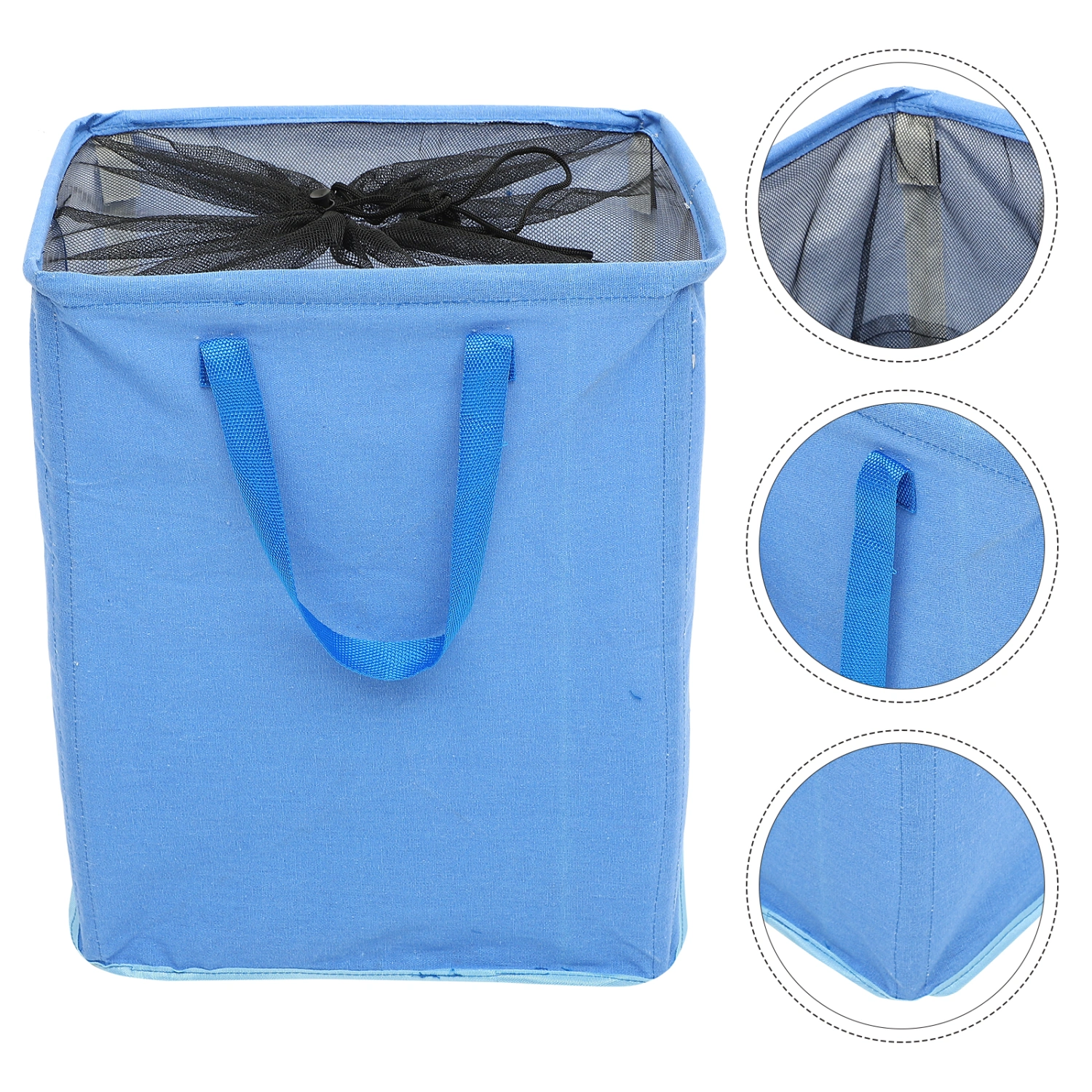 Large Sized Laundry Basket Cotton Linen Collapsible Basket Dirty Clothes Hamper