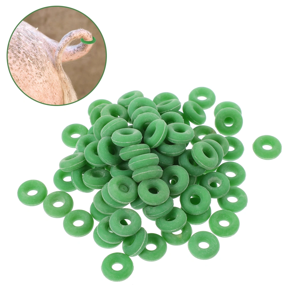 100Pcs Castration Bands Pigs Cattle Castration Pliers Tails Cutter Applicator