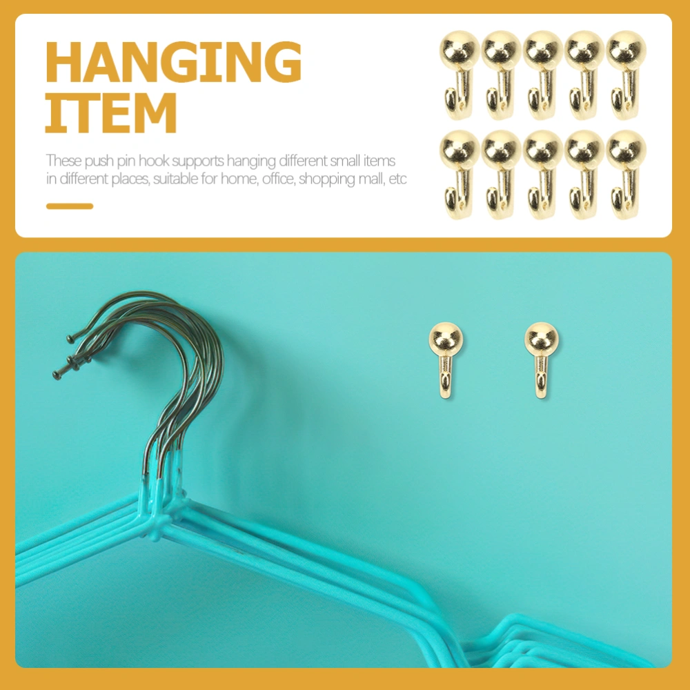 10pcs Metal Hanging Push Pin Hook Wall Picture Hooks Heavy Duty Picture Hanging Hooks