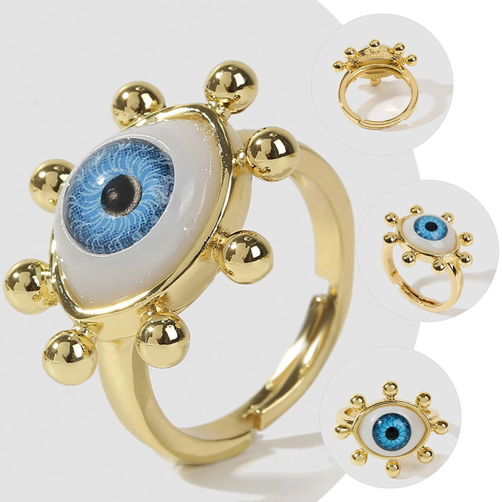 Evil Eye Ring Fashionable Ring Women Adjustable Ring Finger Ring Open Ring