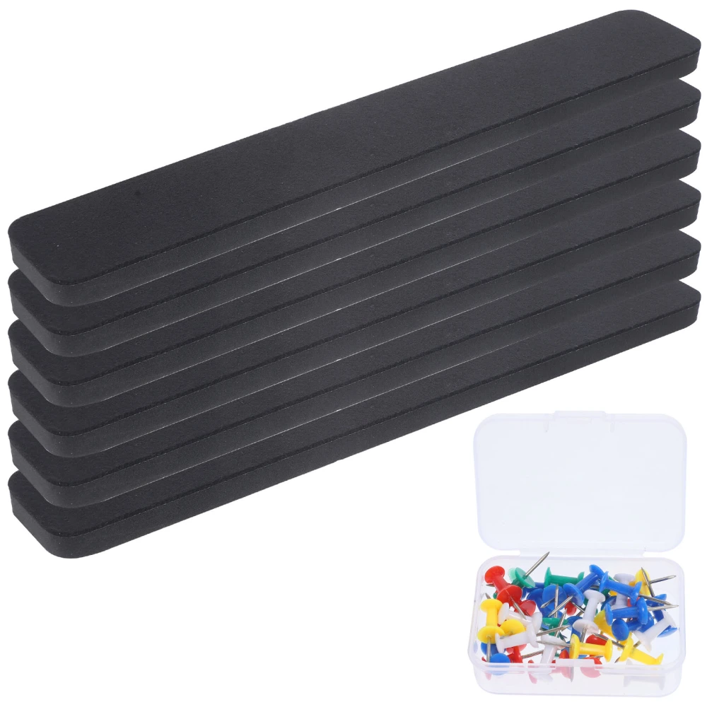 1 Set of Bulletin Board Strips Classroom Pin Boards Memo Display Felt Strips with Pushpins