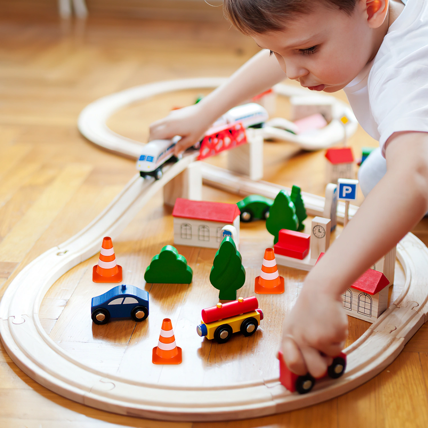 7 Pcs Miniature Traffic Cones Road Construction Cones Kids Plastic Traffic Signs Toys Children Educational Learning Toys Sand Table Ornaments