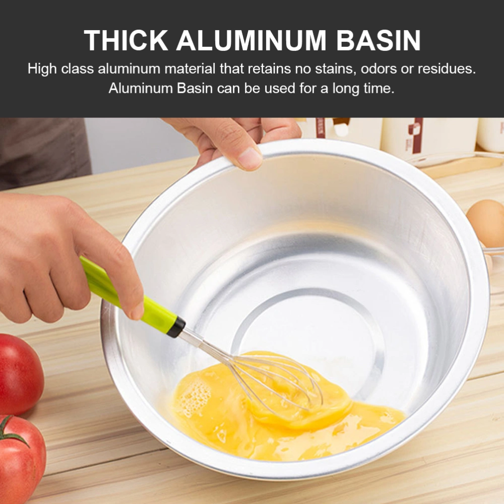 Thick Aluminum Basin Household Vegetable Washing Basin Flat Bottom Basin Kitchen Accessory