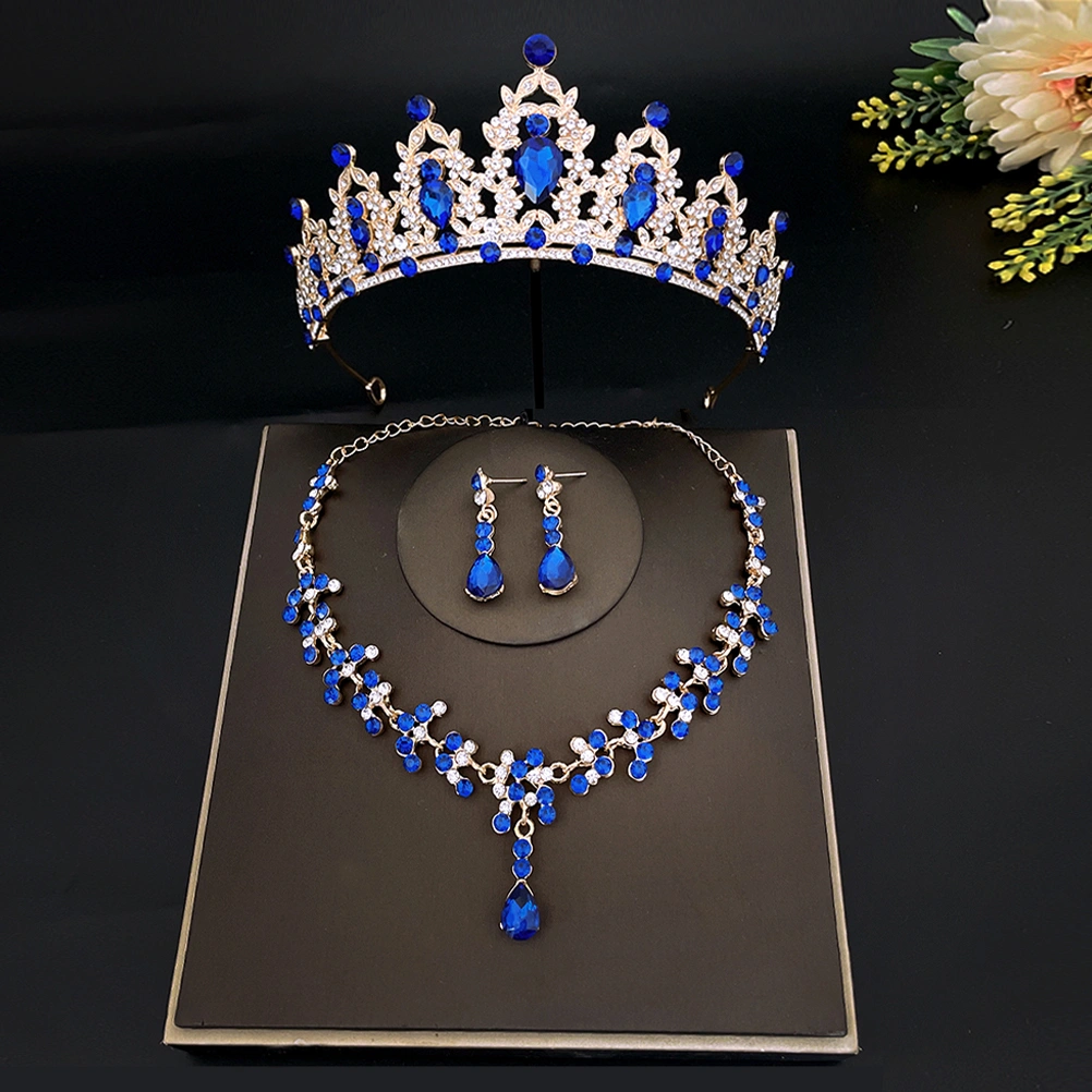 1 Set Wedding Bridal Jewelry Bride Tiara Necklace Earrings Wedding Dress Accessories