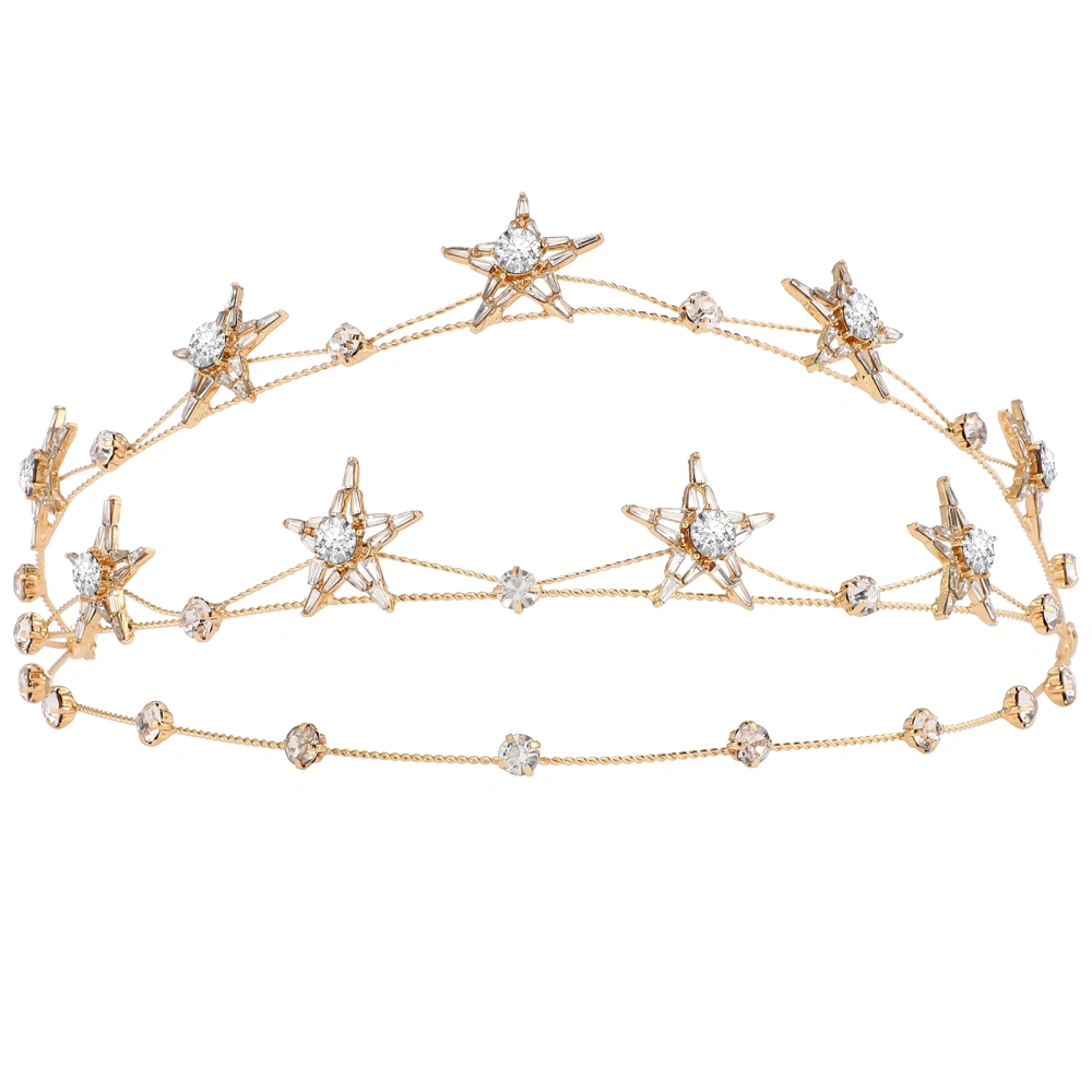 Goddess Crown Rhinestones Star Headband Bridal Headpiece Tiara Beautiful Wedding Accessory