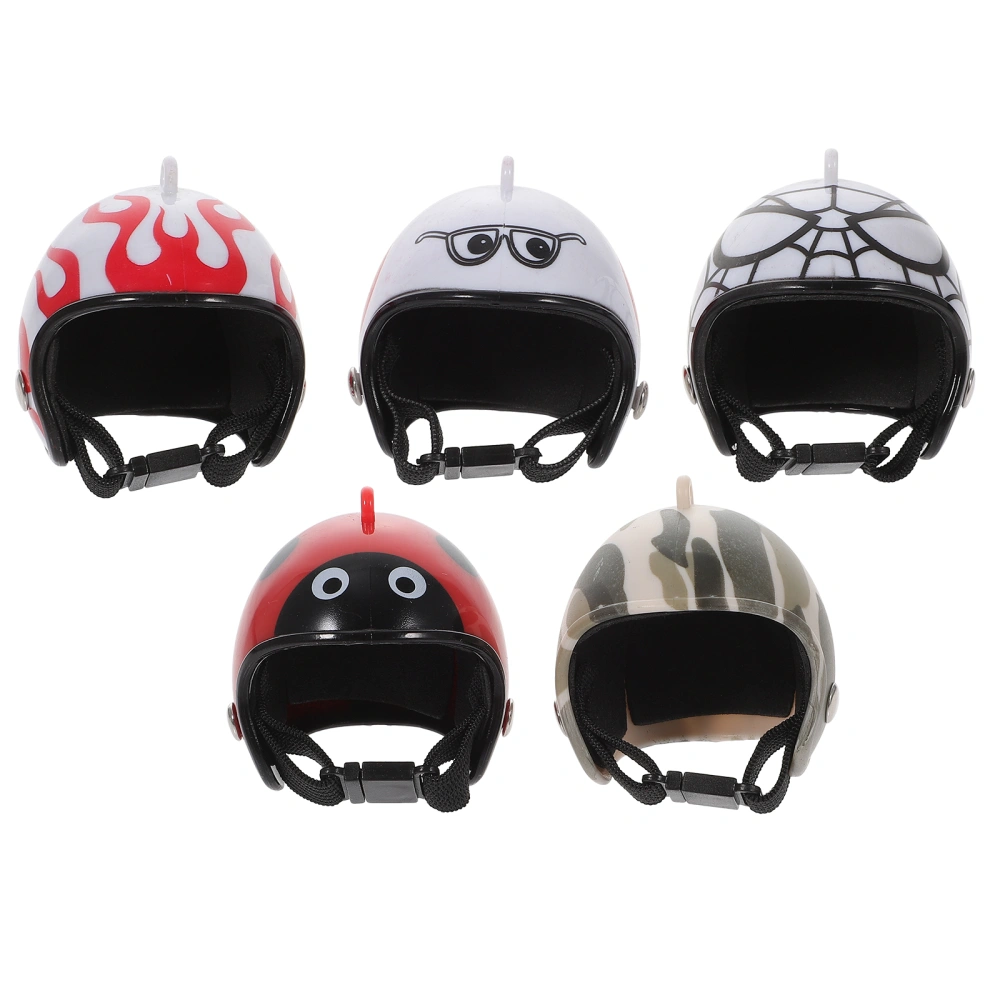 5pcs Doll Helmet Chicken Helmet Chicken Safety Helmet Pet Bird Helmet Funny Mini Helmets Random Style