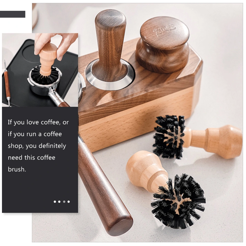 Household Cleaning Brush Wooden Coffee Brush Professional Coffee Grinder Brush Coffee Accessory