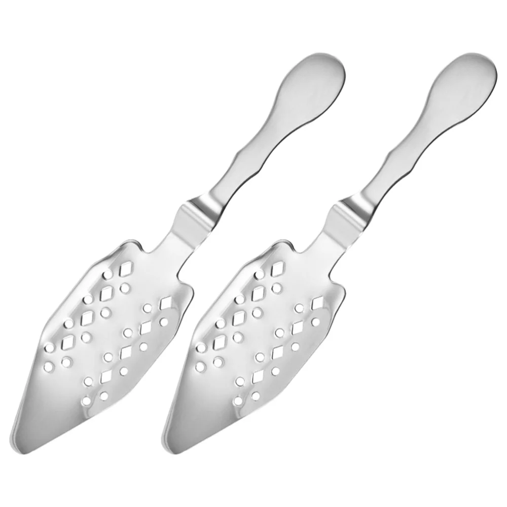 2Pcs Absinthe Spoon Stainless Steel Spoon Hollow-out Absinthe Spoon Bar Absinthe Fountain Spoon