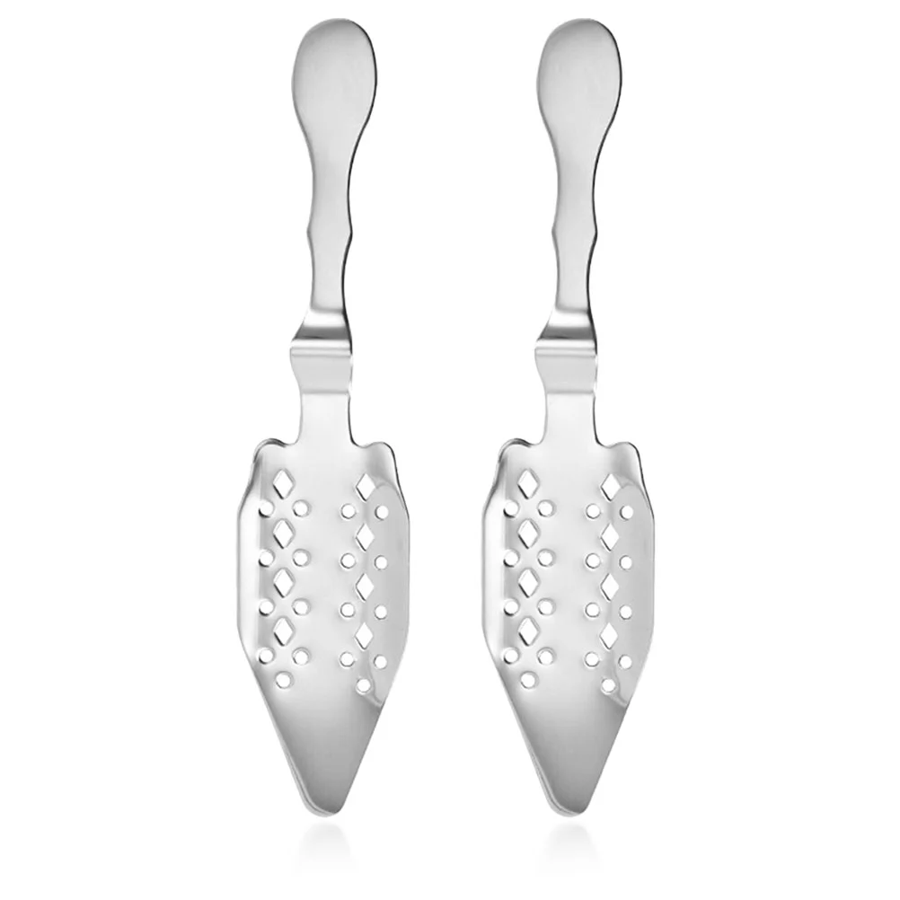 2Pcs Absinthe Spoon Stainless Steel Spoon Hollow-out Absinthe Spoon Bar Absinthe Fountain Spoon