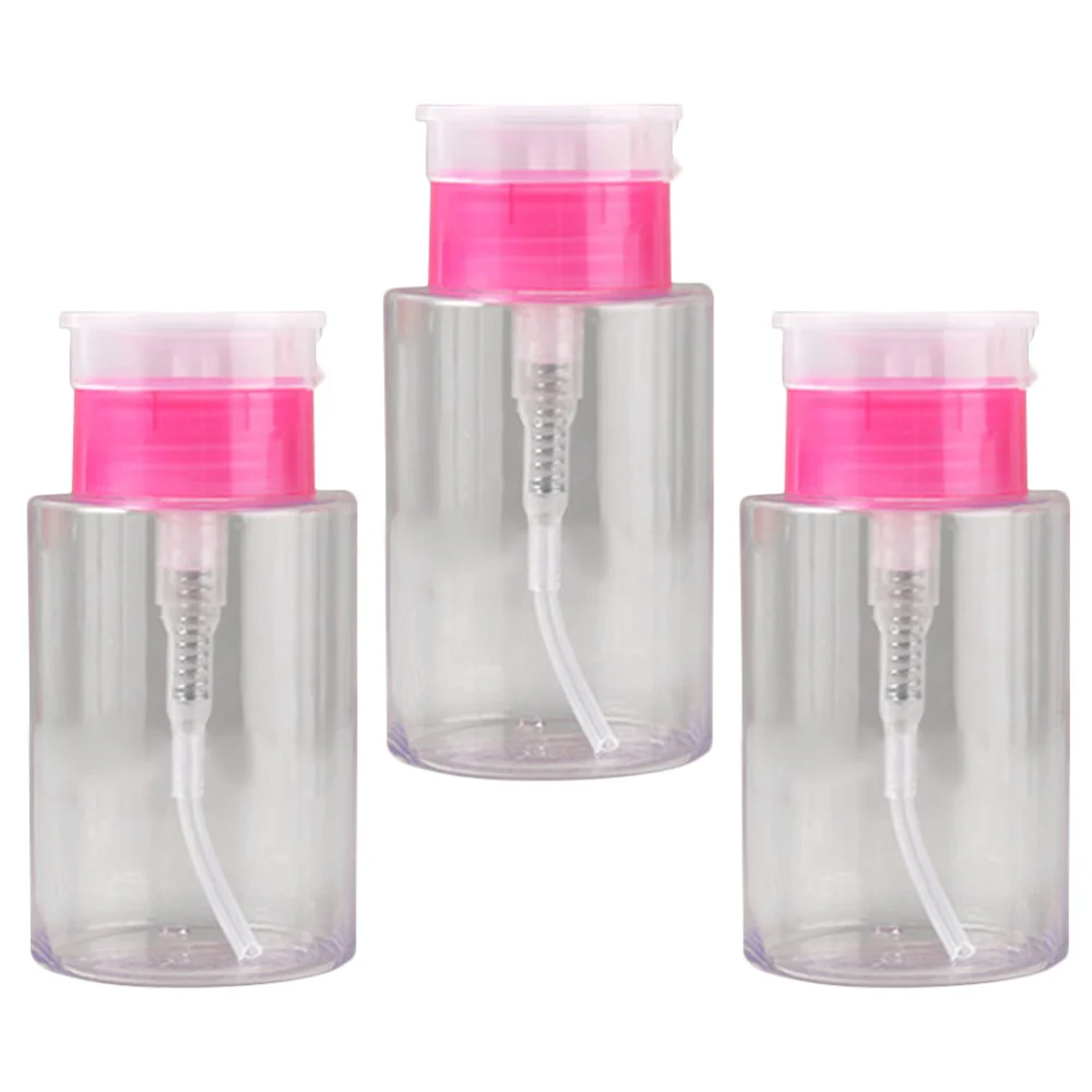 3Pcs Nail Cleaner Bottles Empty Pump Dispensers Liquid Bottles Makeup Remover Bottles