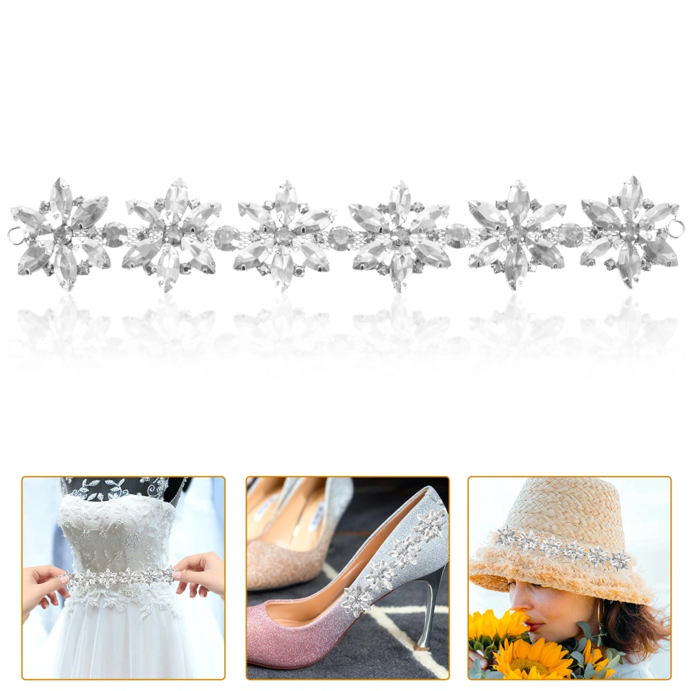 Glass Rhinestone Applique Welding Flower Patch Sew On Wedding Belt Sleeves Accessories