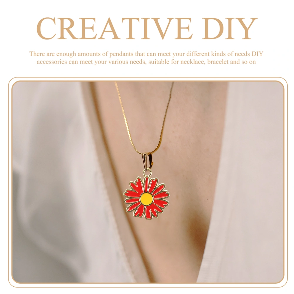 60pcs Necklace Pendants Daisy-Shaped Decors Handmade Ornaments Charm Accessories Pendants