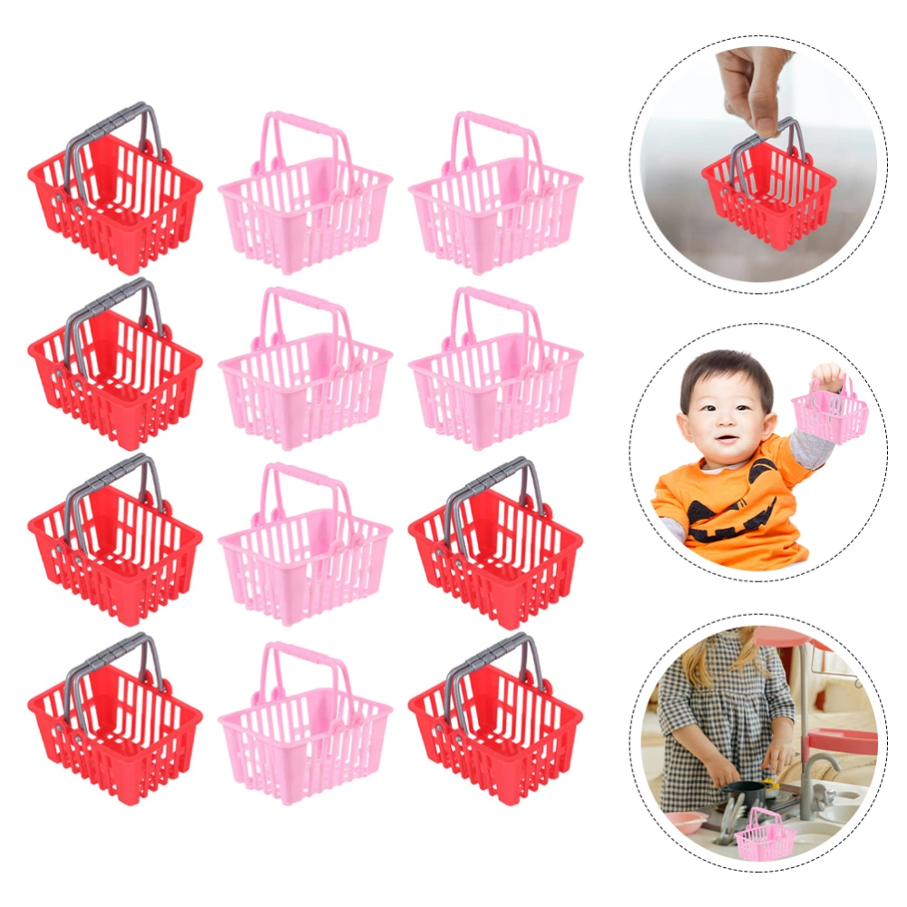 12Pcs Mini House Basket Baskets Prop Decorations Micro Landscape Accessories for DIY