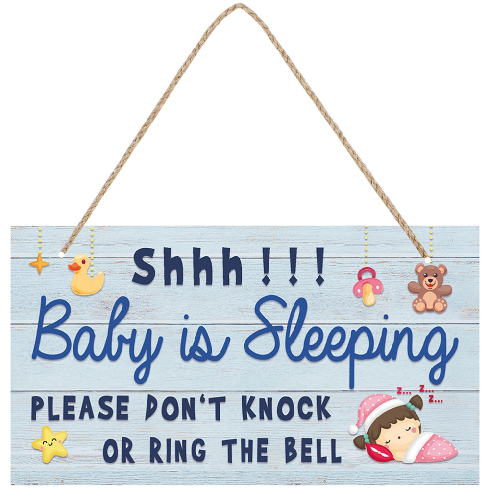 Baby Is Sleeping Door Sign Wooden Baby Sleeping Hanging Plaque Front Porch Sign