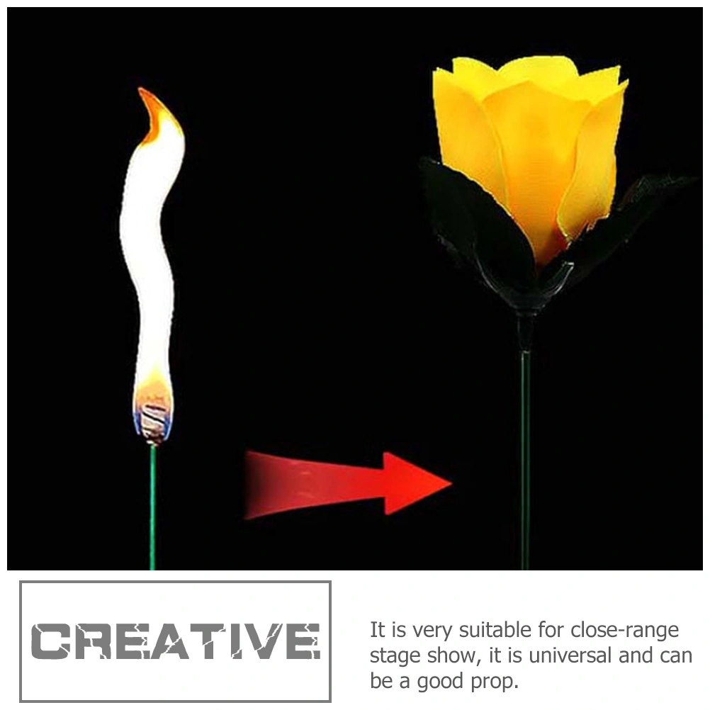 8Pcs Conjuring Rose Props Novelty Torch Rose Conjuring Stage Performance Rose Cloth Torch Rose