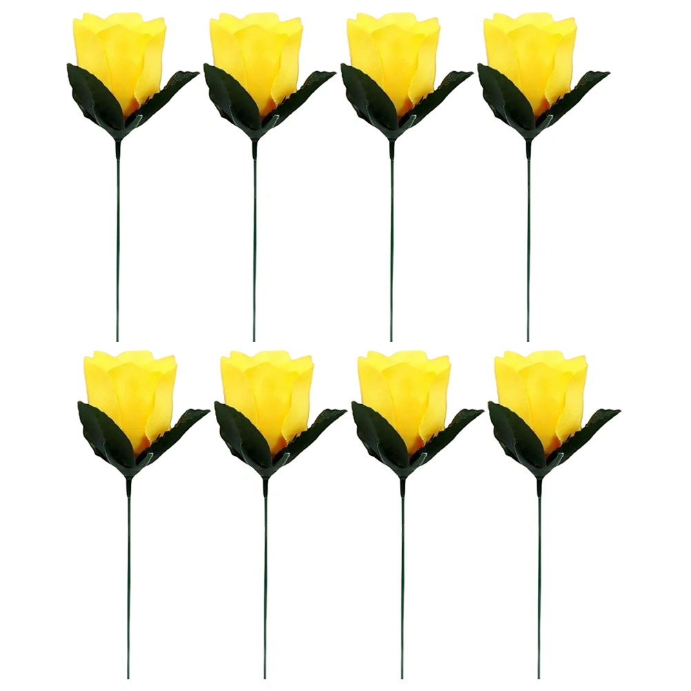 8Pcs Conjuring Rose Props Novelty Torch Rose Conjuring Stage Performance Rose Cloth Torch Rose