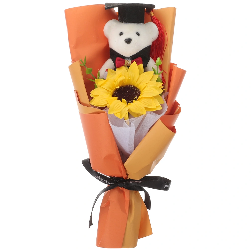 Graduation Flower Bear Bouquet Sunflower Bouquet Graduation Flower Decoration