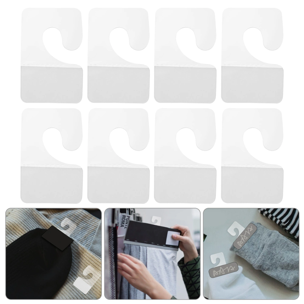 200Pcs Self Adhesive Hang Tabs Hooks Clear Hangers for Retail Store Display Pegboard