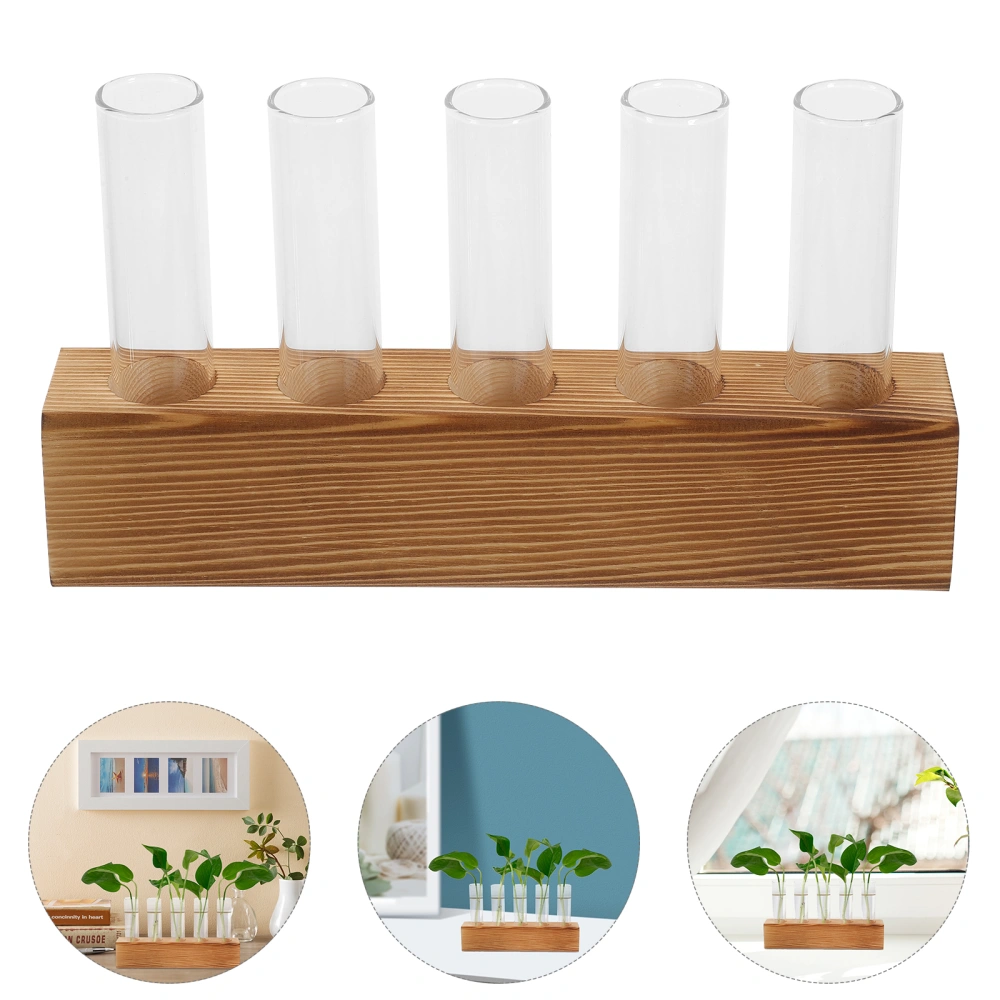 1 Set of Hydroponic Vase Plant Terrarium Clear Propagation Tube Plants Propagation Planter with Stand