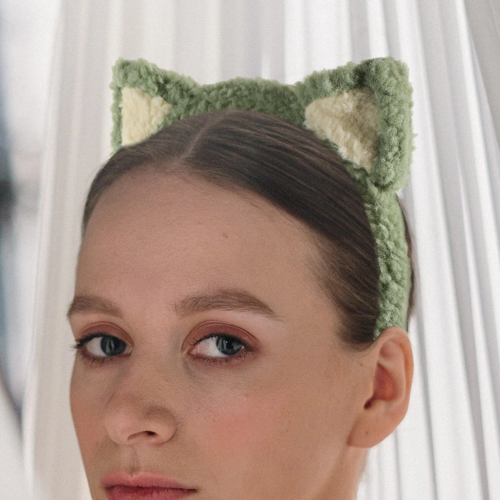 2 pcs Makeup Headbands Cat Ear Skincare Headbands Face Washing Headband for Women