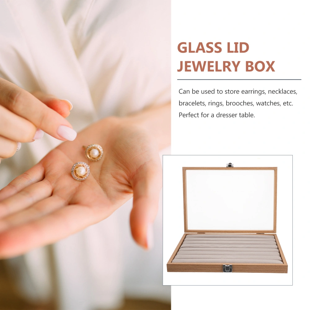 Jewelry Tray Box with Clear Lid Earrings Ring Necklace Storage Case Jewelry Storage Box Display Case