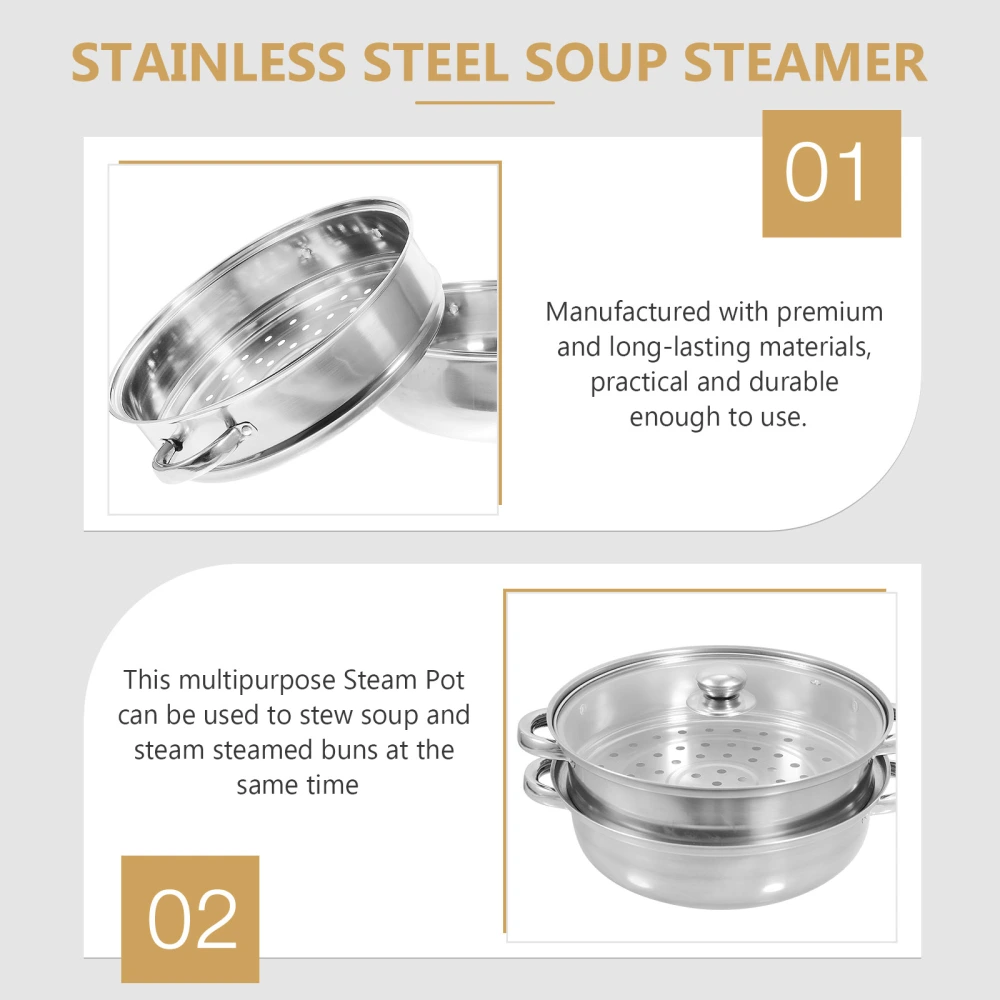 1 Set Kitchen Steamer Food Steaming Pot Stainless Steel Steaming Pot Cookware